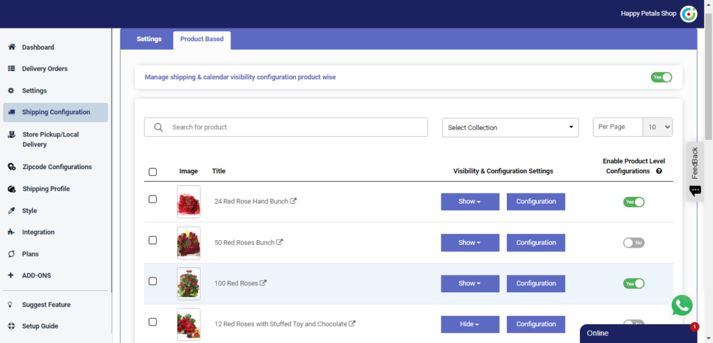 Shipping-Configurations-Product-base